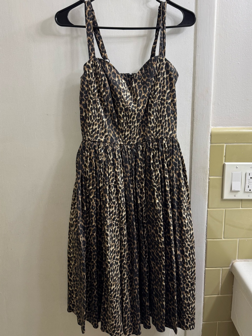 Vixen by Micheline Pitt - Leopard Print Fit & Flare Dress - M